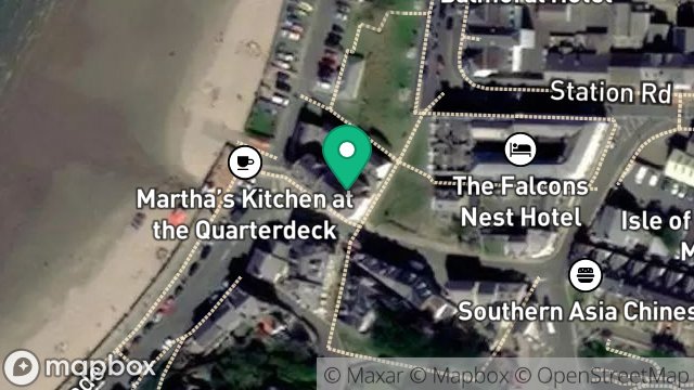 Map showing FLAT 1, MARINE HOUSE, FALCON HILL, PORT ERIN, ISLE OF MAN, IM9 6HG