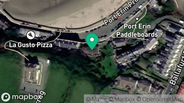 Map showing BEACH SHACK, SHORE ROAD, PORT ERIN, ISLE OF MAN, IM9 6HL