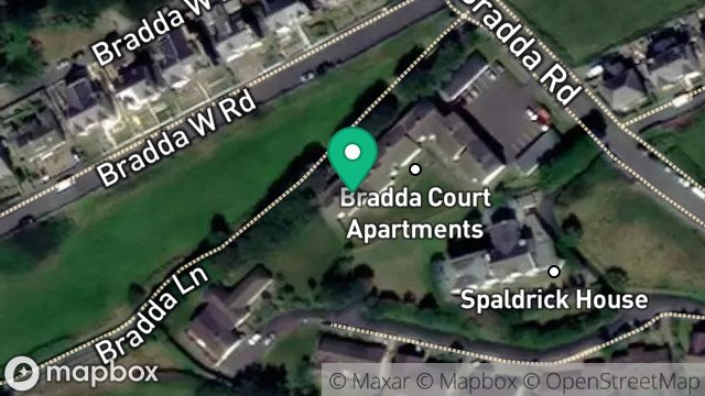 Map showing 2 BRADDA COURT, BRADDA ROAD, PORT ERIN, ISLE OF MAN, IM9 6PQ