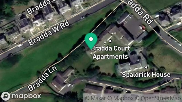 Map showing 1 BRADDA COURT, BRADDA ROAD, PORT ERIN, ISLE OF MAN, IM9 6PQ