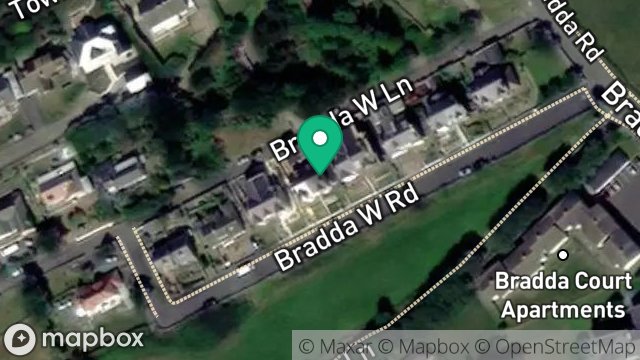 Map showing TARUMAN, BRADDA WEST ROAD, PORT ERIN, ISLE OF MAN, IM9 6PL
