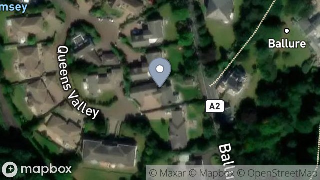 Map showing 13, QUEENS VALLEY, RAMSEY, ISLE OF MAN, IM8 1NG