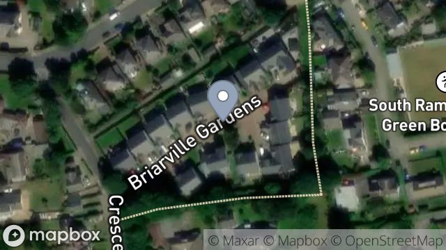 Map showing LAND OFF, CRESCENT ROAD, RAMSEY, ISLE OF MAN, IM8 2JW