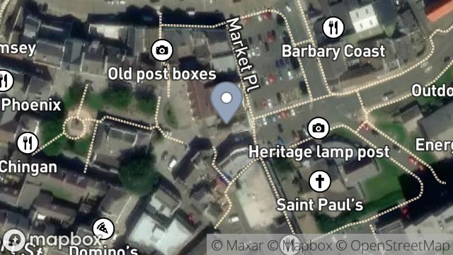 Map showing FLAT, 2, MARKET HILL, RAMSEY, ISLE OF MAN, IM8 1JT