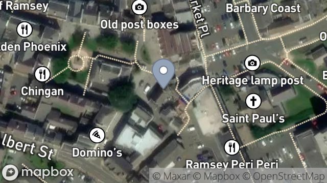 Map showing 2, BOURNE PLACE, RAMSEY, ISLE OF MAN, IM8 1JW