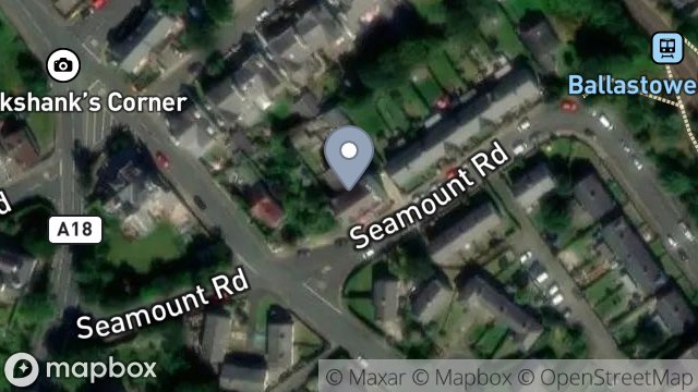 Map showing LAND WEST OF 1 SEAMOUNT ROAD, SEAMOUNT ROAD, RAMSEY, ISLE OF MAN, IM8 2HT