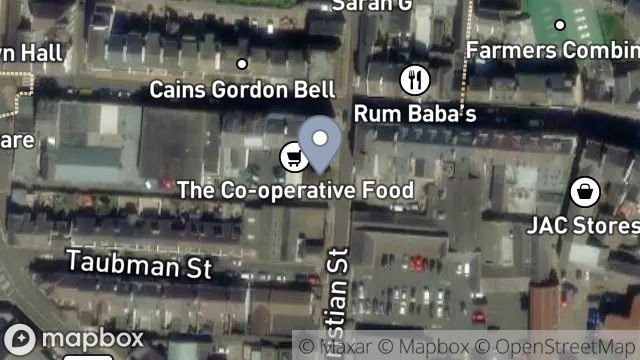 Map showing FORMER BAKERY, CHRISTIAN STREET, RAMSEY, ISLE OF MAN, IM8 1DG