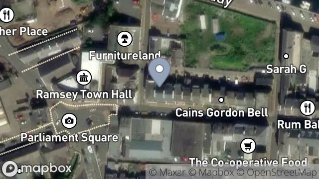 Map showing BEA NOA, 10, AUCKLAND TERRACE, PARLIAMENT STREET, RAMSEY, ISLE OF MAN, IM8 1AF