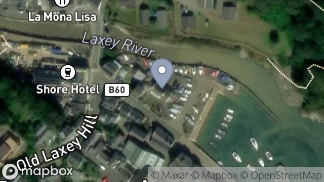 Map showing OLD HARBOUR HOUSE, TENT ROAD, LAXEY, ISLE OF MAN, IM4 7DB