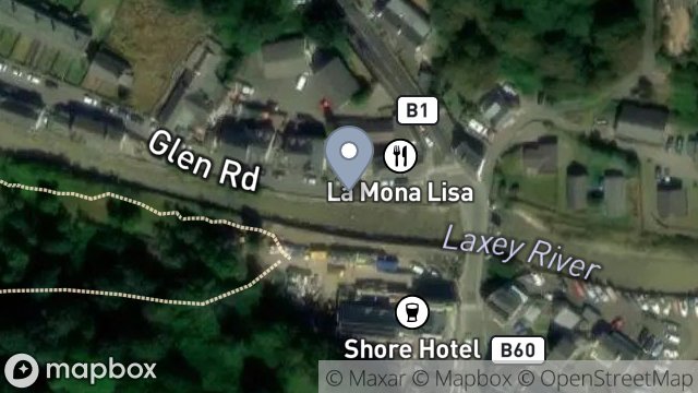 Map showing DOI PILLAR, GLEN ROAD, LAXEY, ISLE OF MAN, IM4 7QR