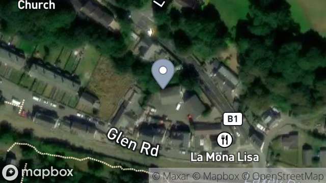 Map showing COMMUNAL/LANDLORDS BLOCK 5-8, GLEN VIEW APARTMENTS, MINORCA HILL, LAXEY, ISLE OF MAN, IM4 7DN