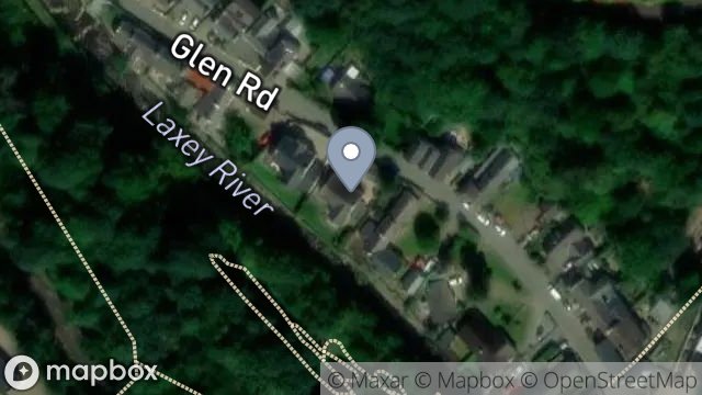 Map showing RIVERSIDE, GLEN ROAD, LAXEY, ISLE OF MAN, IM4 7AN