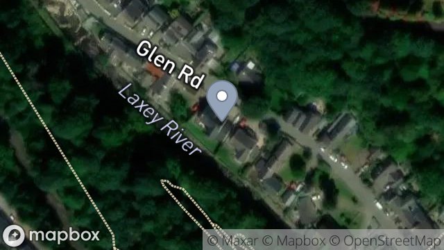 Map showing RIVERBANK HOUSE, GLEN ROAD, LAXEY, ISLE OF MAN, IM4 7AN