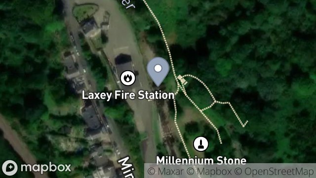Map showing LAXEY RIVER WEIR OPPOSITE, NEW FIRE STATION, MINES ROAD, LAXEY, ISLE OF MAN, IM4 7NJ