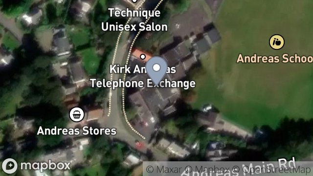 Map showing ISLE OF MAN EDUCATION, ANDREAS SCHOOL, ANDREAS VILLAGE, ISLE OF MAN, IM7 4EZ