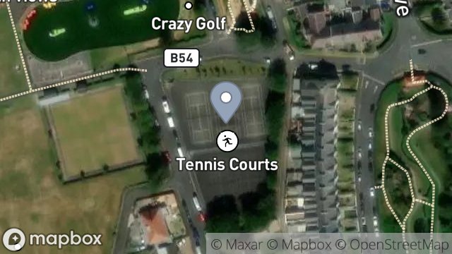 Map showing TENNIS COURTS OFF, BELGRAVIA ROAD, ONCHAN, ISLE OF MAN, IM3 1HF