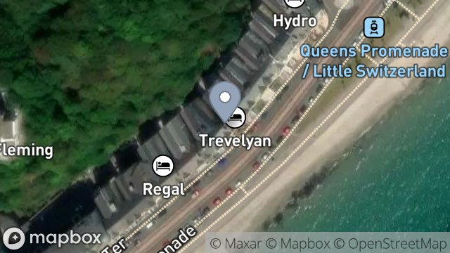 Map showing TREVELYAN, 18, PALACE TERRACE, DOUGLAS, ISLE OF MAN, IM2 4NE
