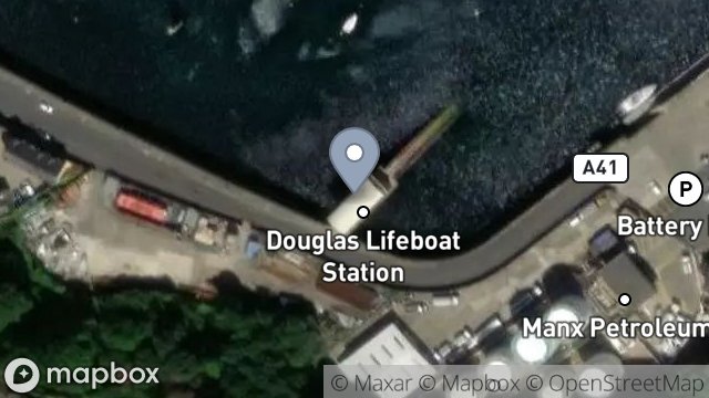 Map showing R N L I, DOUGLAS LIFEBOAT HOUSE, SOUTH QUAY, DOUGLAS, ISLE OF MAN, IM1 5BT