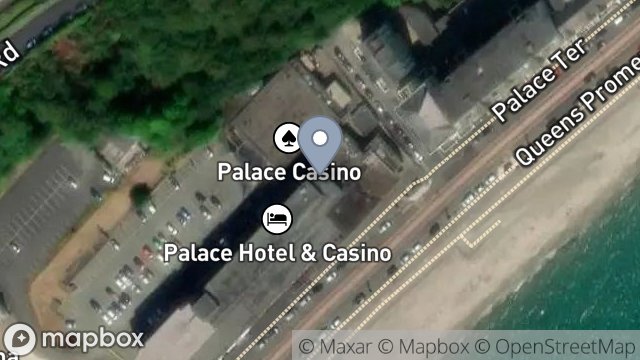 Map showing CASINO, PALACE BUILDINGS, CENTRAL PROMENADE, DOUGLAS, ISLE OF MAN, IM2 4NA