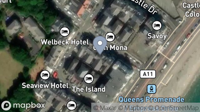 Map showing BRADFORD, 5, MONA DRIVE, DOUGLAS, ISLE OF MAN, IM2 4LG