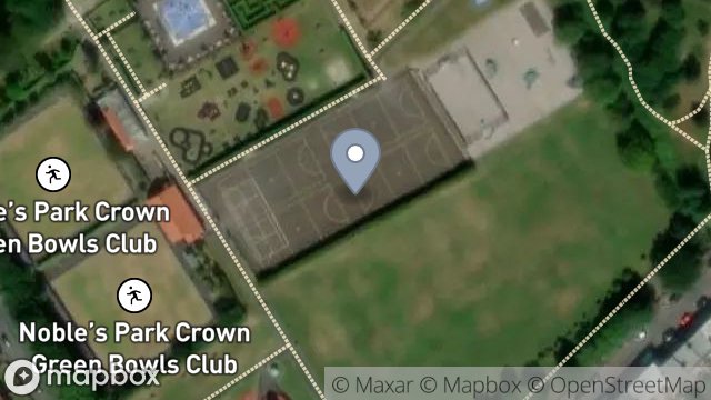 Map showing TENNIS COURTS, NOBLES PARK, DOUGLAS, ISLE OF MAN, IM2 4BD