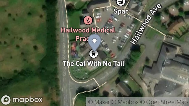 Map showing ISLE OF MAN BREWERIES, CAT WITH NO TAIL, HAILWOOD COURT, HAILWOOD AVENUE, DOUGLAS, ISLE OF MAN, IM2 7EA