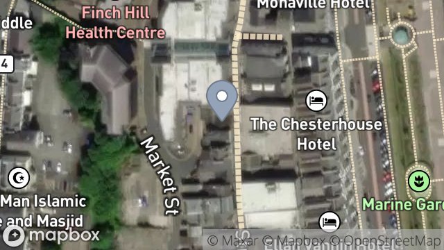 Map showing CLAIRES, 83, STRAND STREET, DOUGLAS, ISLE OF MAN, IM1 2EN