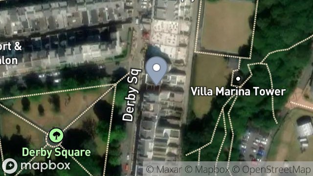 Map showing 12, DERBY SQUARE, DOUGLAS, ISLE OF MAN, IM1 3LS