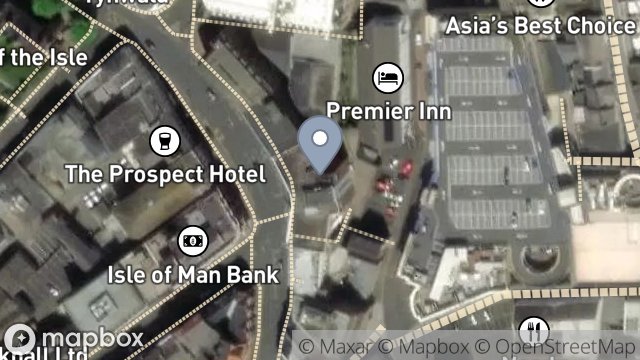 Map showing LLOYDS TSB BANK (IOM) LTD, VICTORY HOUSE, PROSPECT HILL, DOUGLAS, ISLE OF MAN, IM1 1EQ