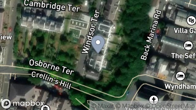 Map showing FLAT 1, 3, WINDSOR TERRACE, DOUGLAS, ISLE OF MAN, IM1 3LU