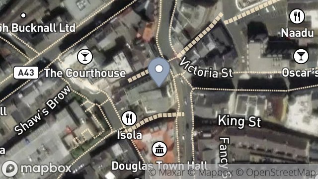 Map showing BANK HOUSE, RIDGEWAY STREET, DOUGLAS, ISLE OF MAN, IM1 1ER