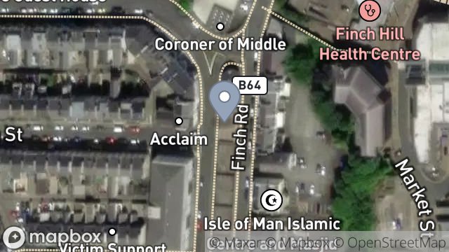 Map showing DIVA, UNIT 2, 29, FINCH ROAD, DOUGLAS, ISLE OF MAN, IM1 2PW