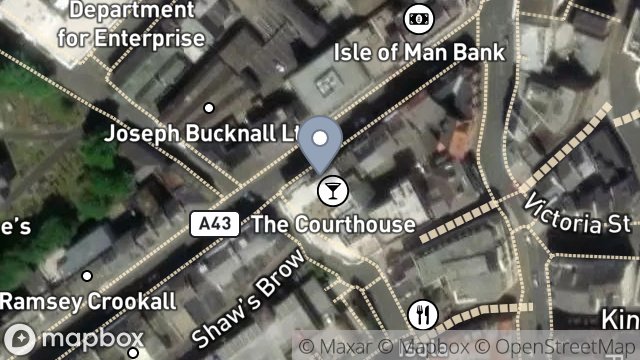 Map showing COURT HOUSE, ATHOL STREET, DOUGLAS, ISLE OF MAN, IM1 1QJ