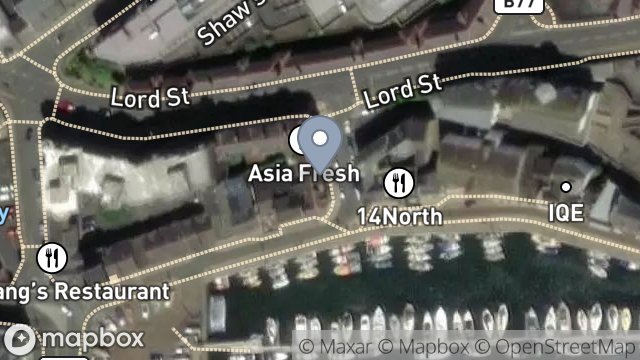 Map showing VINO, 1, QUINES CORNER, DOUGLAS, ISLE OF MAN, IM1 4LF