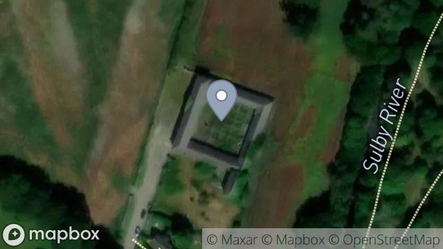 Map showing OUTBUILDINGS, STAWARD FARM HOUSE, LANE FROM SULBY CLADDAGH TO STEWARD FARM, SULBY, ISLE OF MAN, IM7 2BA