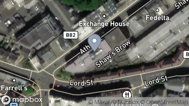 Map showing ST GEORGES HOUSE, 45-51, ATHOL STREET, DOUGLAS, ISLE OF MAN, IM1 1LA