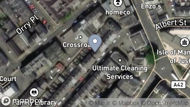 Map showing 16, PRINCES STREET, DOUGLAS, ISLE OF MAN, IM1 1BD