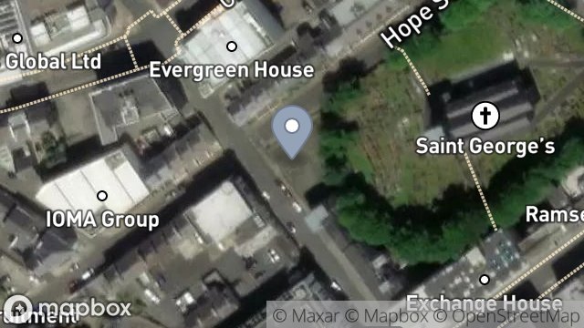 Map showing 20, ST GEORGES STREET, DOUGLAS, ISLE OF MAN, IM1 1AH
