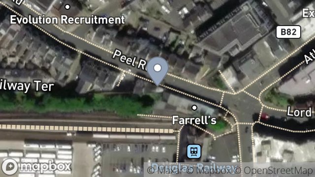 Map showing WRIGHT & CO, 15, PEEL ROAD, DOUGLAS, ISLE OF MAN, IM1 4LP