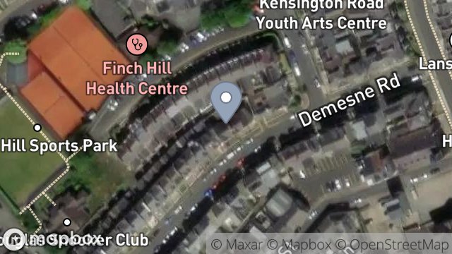 Map showing 12, DEMESNE ROAD, DOUGLAS, ISLE OF MAN, IM1 3EA