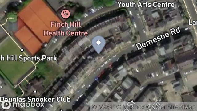 Map showing 14, DEMESNE ROAD, DOUGLAS, ISLE OF MAN, IM1 3EA