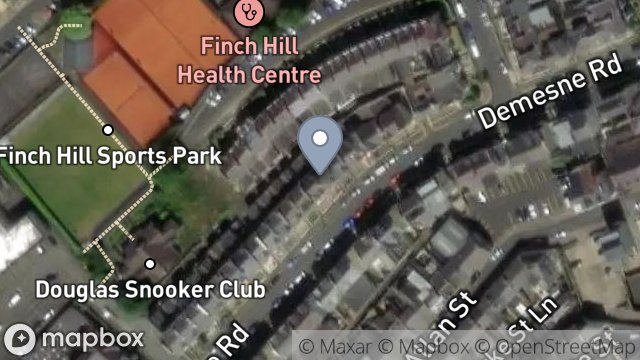 Map showing 20, DEMESNE ROAD, DOUGLAS, ISLE OF MAN, IM1 3DY