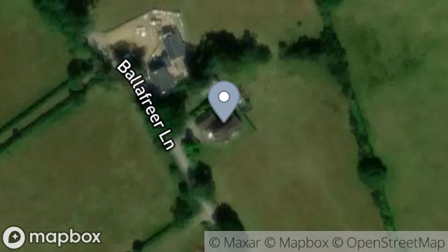 Map showing THREE ACRES, BALLAFREER LANE, UNION MILLS, ISLE OF MAN, IM4 4AS