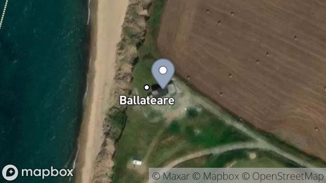 Map showing BALLATEARE FARM HOUSE, LANE FROM COAST ROAD TO BALLATEARE FARM HOUSE, JURBY WEST, ISLE OF MAN, IM7 3AS