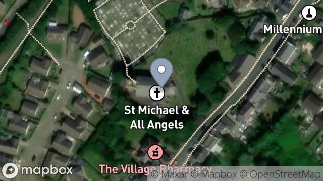 Map showing ST MICHAELS CHURCH, MAIN ROAD, KIRK MICHAEL, ISLE OF MAN, IM6 1ER
