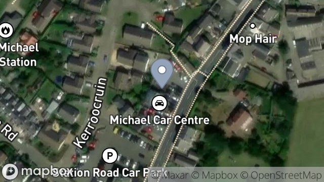 Map showing MICHAEL CAR CENTRE, MAIN ROAD, KIRK MICHAEL, ISLE OF MAN, IM6 1AB
