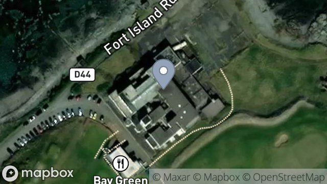 Map showing CASTLETOWN GOLF LINKS HOTEL, FORT ISLAND, CASTLETOWN, ISLE OF MAN, IM9 1UA