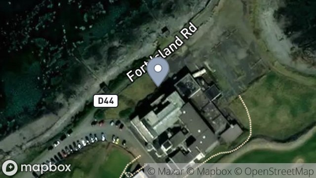Map showing TEMP SITE SUPPLY CASTLETOWN GOLF LINKS, FORT ISLAND, CASTLETOWN, ISLE OF MAN, IM9 1UA