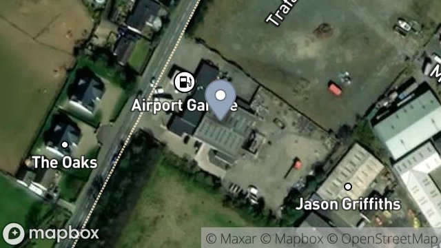 Map showing WORKSHOP, BALLASALLA AIRPORT GARAGE, DOUGLAS ROAD, BALLASALLA, ISLE OF MAN, IM9 2AN