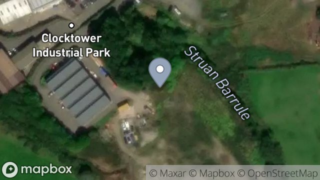 Map showing LAND EAST OF UNIT 3, CLOCK TOWER INDUSTRIAL ESTATE, FOXDALE, ISLE OF MAN, IM4 3HF